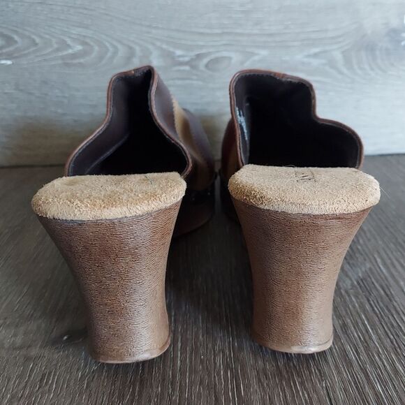 Vintage 90s Fashion Bug Patchwork Stud Mules Clogs Size 10 - Picture 5 of 11